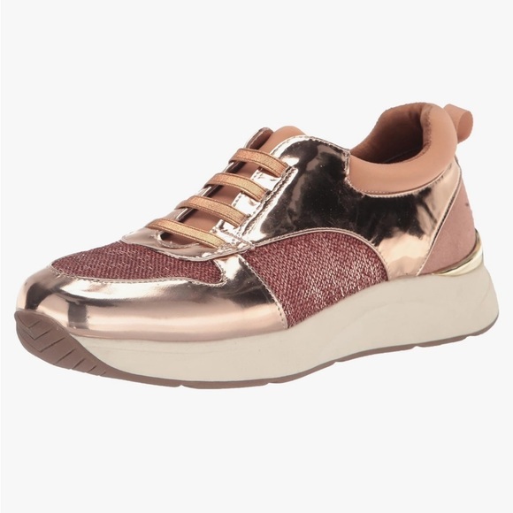 Kenneth Cole Reaction Women’s Christal Sneaker, Rose gold Size 8.5 - Picture 1 of 8